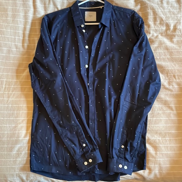 Minimum Navy Dress Shirt - Picture 1 of 2